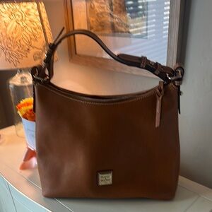 Dooney & Bourke Brown Leather Shoulder Bag with Gold Hardware